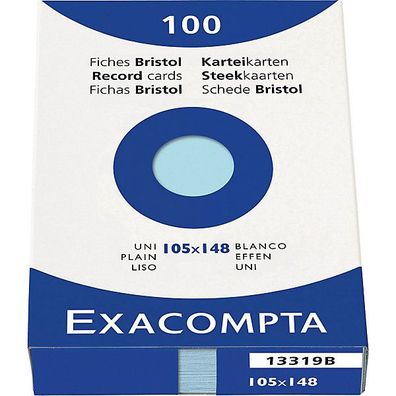 Karteikarten K6 Exacompta A6, blanko, blau, 100 Stück