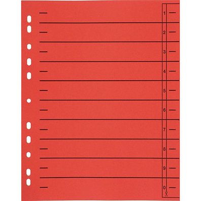 Trennblätter A4, durchgefärbt, rot, 100 Stück