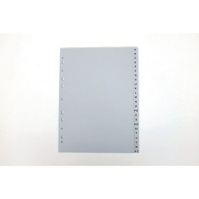 Register Perma 105930, A-Z, A4, aus Kunststoff, 24 Blatt, grau