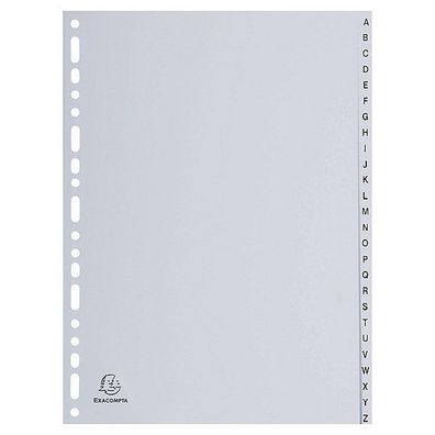 Register Exacompta 4905E, A-Z, blanko, A4, aus Kunststoff, 21 Blatt, weiß