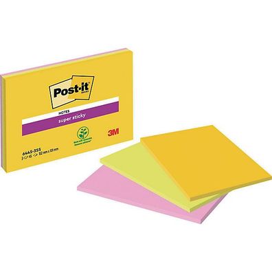 Haftnotizen Post-it Super Sticky Meeting Notes 6445-3SS, 101x152mm, 3 x 45 Blatt