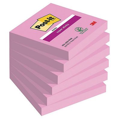 Post-it Haftnotizen654-6SS-PNK S/ S 76X76MM TROP, Pink, 6 Stück