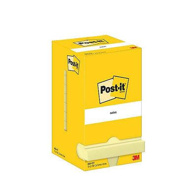 Haftnotizen Post-it 654, 76x76mm, 100 Blatt, gelb, 12 Stück