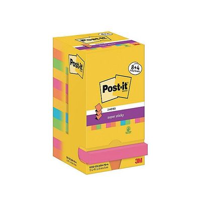 Post-It Z-Notes, Carnival Colour, 76x76mm, 8 + 4 Stéck
