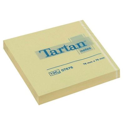 Haftnotizen Tartan 007676, 76 x 76 mm, 100 Blatt, gelb, 12 Stück
