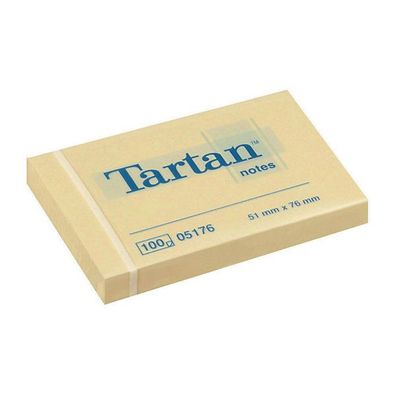 Haftnotizen Tartan 005176, 51 x 76 mm, 100 Blatt, gelb, 12 Stück