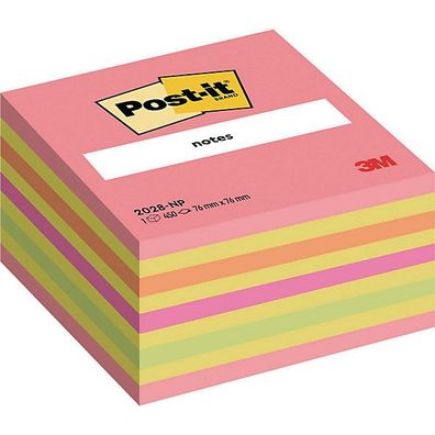 Haftnotiz-Wérfel 3M Post-it 2028NP, 76x76mm, 450 Blatt, pink