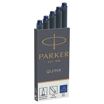 Tintenpatronen Parker S0116240 Quink Z44, Großraumpatronen, königsblau, 5 Stück