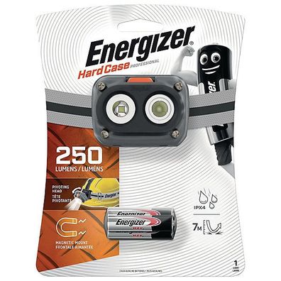 Kopfleuchte Energizer Hardcase Magnet, LED, 3x LR03/ AAA, 250 Lumen, schwarz/ grau