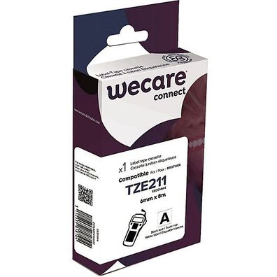 Schriftband WECARE, kompatibel mit TZE-211, schwarz/ weiß