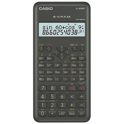 Taschenrechner Casio FX-82MS, 10 / + 2stellig, Batteriebetrieb, grau