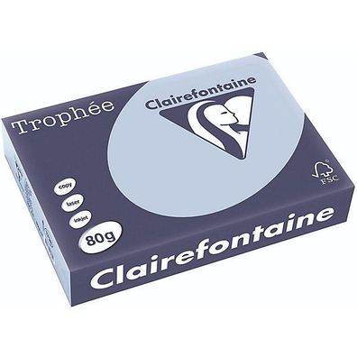 Kopierpapier Clairefontaine Trophee CLF1798C, A4, 80g/ qm, eisblau, 500 Stück