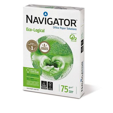 Kopierpapier Navigator Eco-Logical, A4, 75g, weiß, 500 Blatt