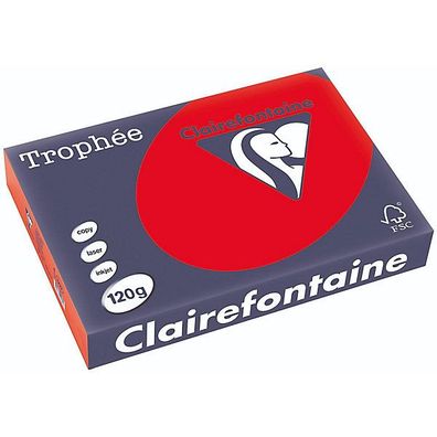 Clairefontaine Kopierpapier Trophee Intensive A4 120g korallenrot 250 Blatt