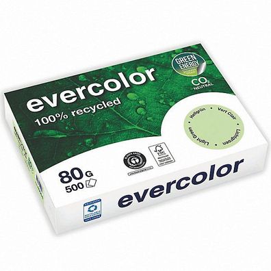 Kopierpapier Evercolor 400, A4, 80g, hellgrün, 500 Blatt