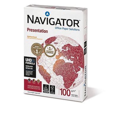 Kopierpapier Navigator Presentation, A4, 100g, weiß, 500 Blatt