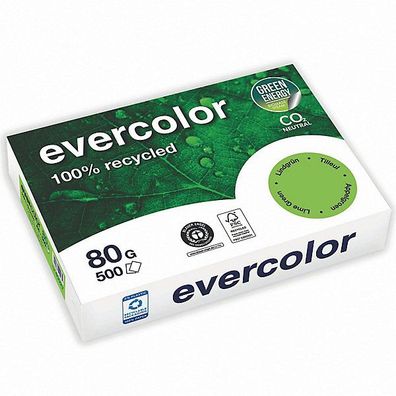 Kopierpapier Evercolor 400, A4, 80g, lindgrün, 500 Blatt
