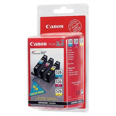 Tintenpatrone Canon 4541B006 - CLI-526C/ M/ Y, Reichweite: 515 Seiten, 3farbig