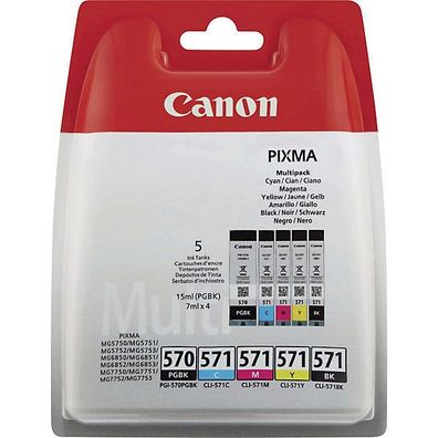 Tinte Canon 0372C004, PGI-570 PB/ CLI-571, Multipack, 1105 Seiten, sortiert