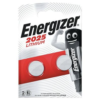 Batterie Energizer CR2025, Knopfzelle, 3 Volt, Lithium, 2 Stéck