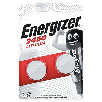 Batterie Energizer 638179, Knopfzelle, CR2450, 3 Volt, Lithium, 2 Stück