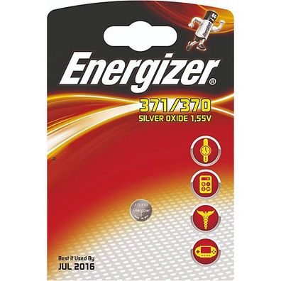 Batterie Energizer 638900, Knopfzelle, 371/370, 3 Volt, silber
