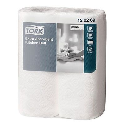 Küchenpapierrolle Tork 120269 Premium, 2-lagig, 2 Rollen a 64 Blatt
