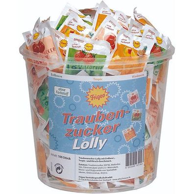 Traubenzucker Lolly Frigeo, 7,5g, 100 Stéck
