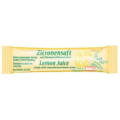 Zitronensaft-Sticks Hellma 70101477, für Tee, a 4ml, 100 Stück