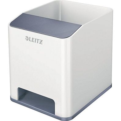 Stifteköcher Leitz 5363 WOW Sound, weiß/grau