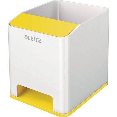 Stifteköcher Leitz 5363 WOW Sound, weiß/gelb