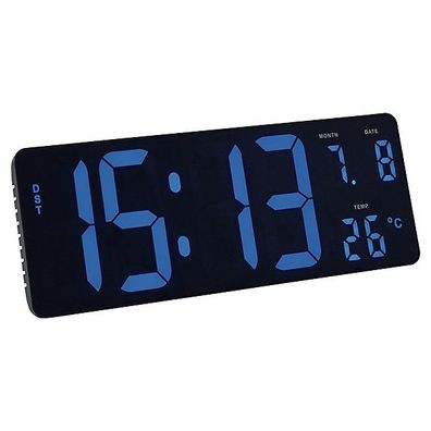 LED-Uhr Alba Hordgtl, 3-in-1 Anzeige, 38x14 cm, schwarz