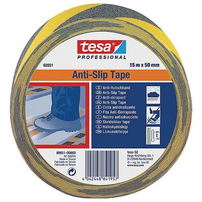 Antirutschband Tesa 60951, 50mm x 15m, gelb/ schwarz