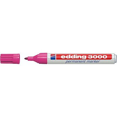 Permanentmarker Edding 3000, Rundspitze, 1,5-3 mm, rosa