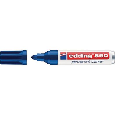 Permanentmarker edding 550, Rundspitze, Strichstärke: 3-4mm, blau