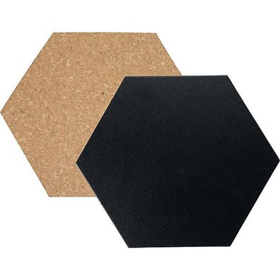 Kreide- und Korktafel FB-CB-HEX, Hexagon, Maße: 20 x 23cm, 7 Stück
