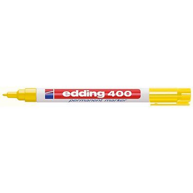 edding Permanentmarker 400 4-400005, Rundspitze, 1 mm, gelb