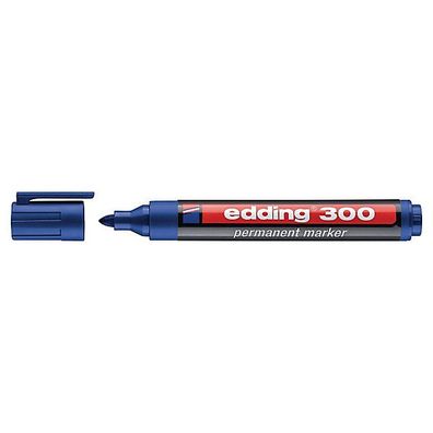 Permanentmarker edding 300, Rundspitze, Strichstärke: 1,5-3mm, blau