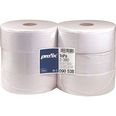 Toilettenpapier Profix 90538, Jumbo, 2-lagig, weiß, 6 Stück