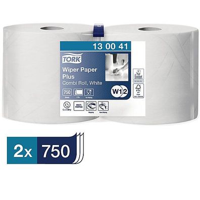 Papierputztücher Tork 130041 Advanced, 2-lagig, Länge: 255m, weiß, 2 Rollen