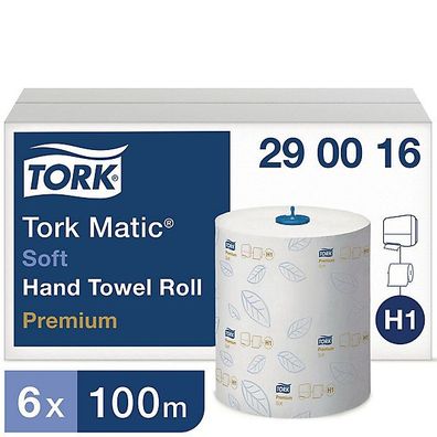 Handtuchrolle Tork Premium 290016, H1, 2-lagig,100m, 6 Rollen