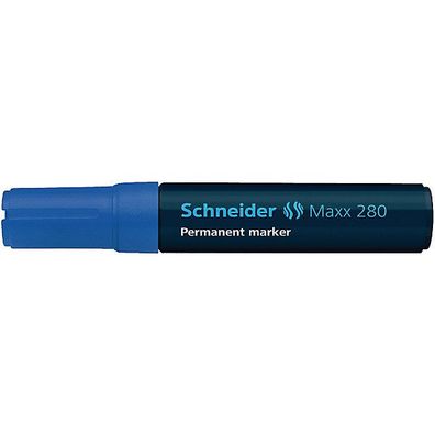 Permanentmarker Schneider Maxx 280, Keilspitze, Strichstärke: 4 + 12mm, blau
