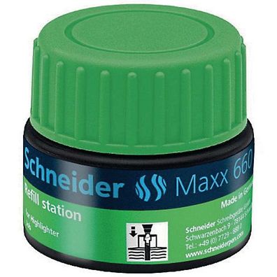 Nachfélltinte Schneider Maxx 660, fér Textmarker Job 150, Inhalt: 30ml, grén
