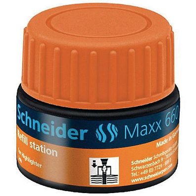 Nachfülltinte Schneider Maxx 660, für Textmarker Job 150, Inhalt: 30ml, orange