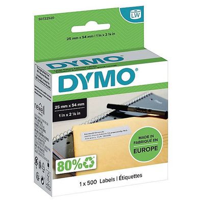 Adress-Etiketten Dymo S0722520, 54 x 25mm (BxH), weiß, 500 Stück