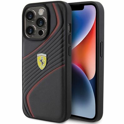 Hülle Cover Case iPhone 15 Pro Ferrari Kunstleder schwarz rot