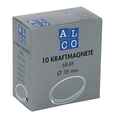 Haftmagnet Alco 6848, Durchmesser: 38mm, weiß