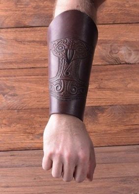 Armstulpe mit geprägtem Thorshammer, schwarz oder braun