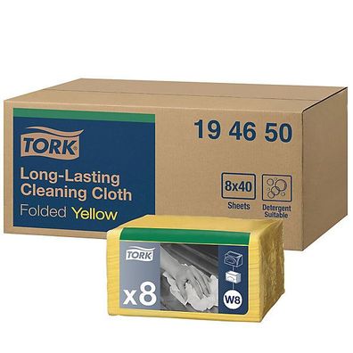 Vliestuch Tork Premium W8, 1lagig, gelb, 40 Stück