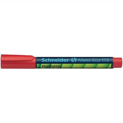 Textmarker Schneider Maxx 115, Strichstärke: 1 + 5mm, nachfüllbar, rot